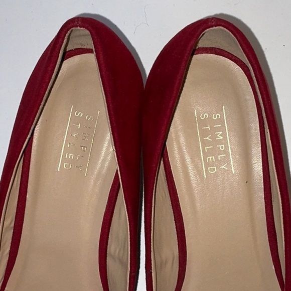 Simply Styled, Red Suede-Like Pumps, 9.5 - Picture 7 of 11